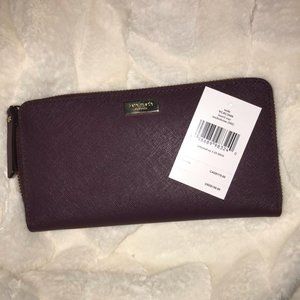 Kate Spade - Large Zipper Wallet, Mulledwine
